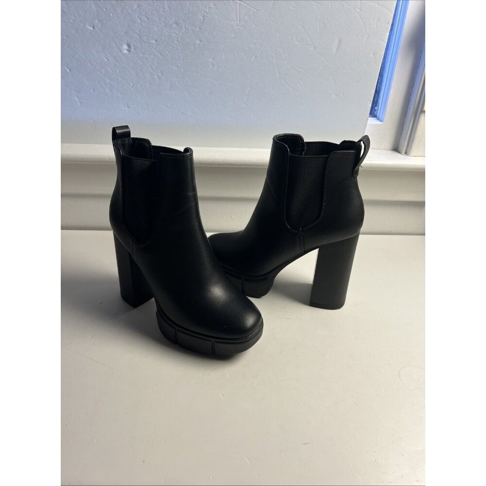 Marco Republic Womens Black‎ Chelsea Chunky Heel Boots Size 5.5 Y2K